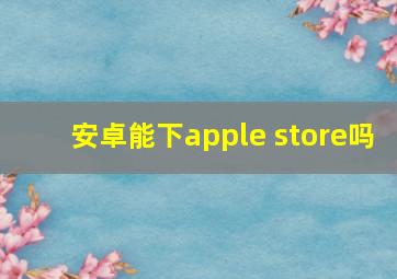 安卓能下apple store吗